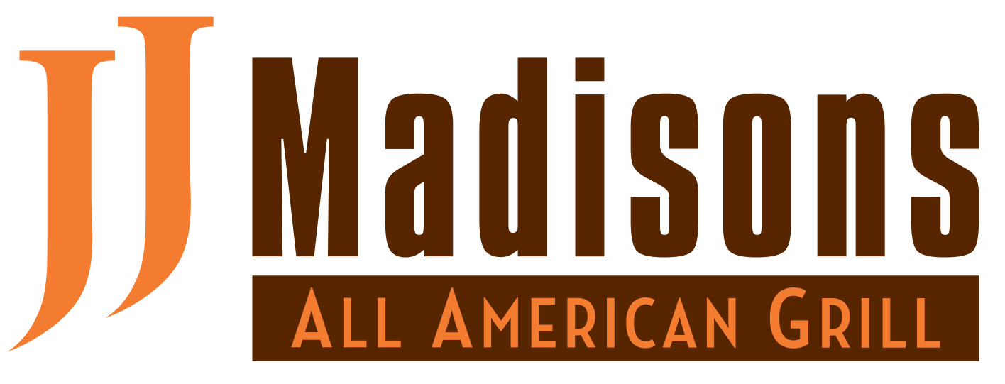 A green background with brown lettering and the words madisi all american.